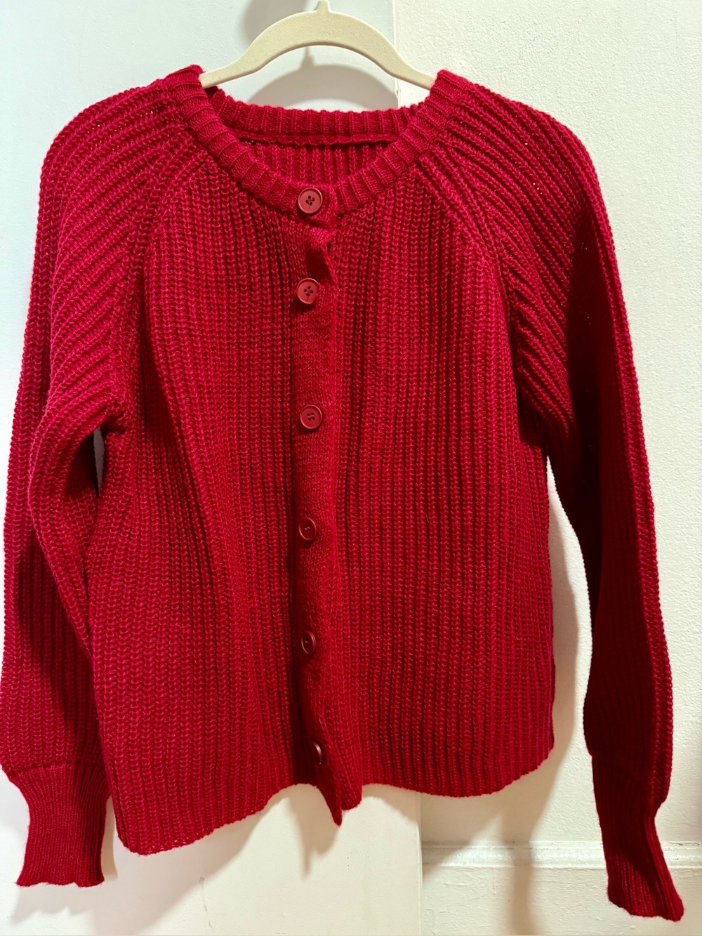BRAND NEW Classic Red Button-Front Women's Sweater Cardigan